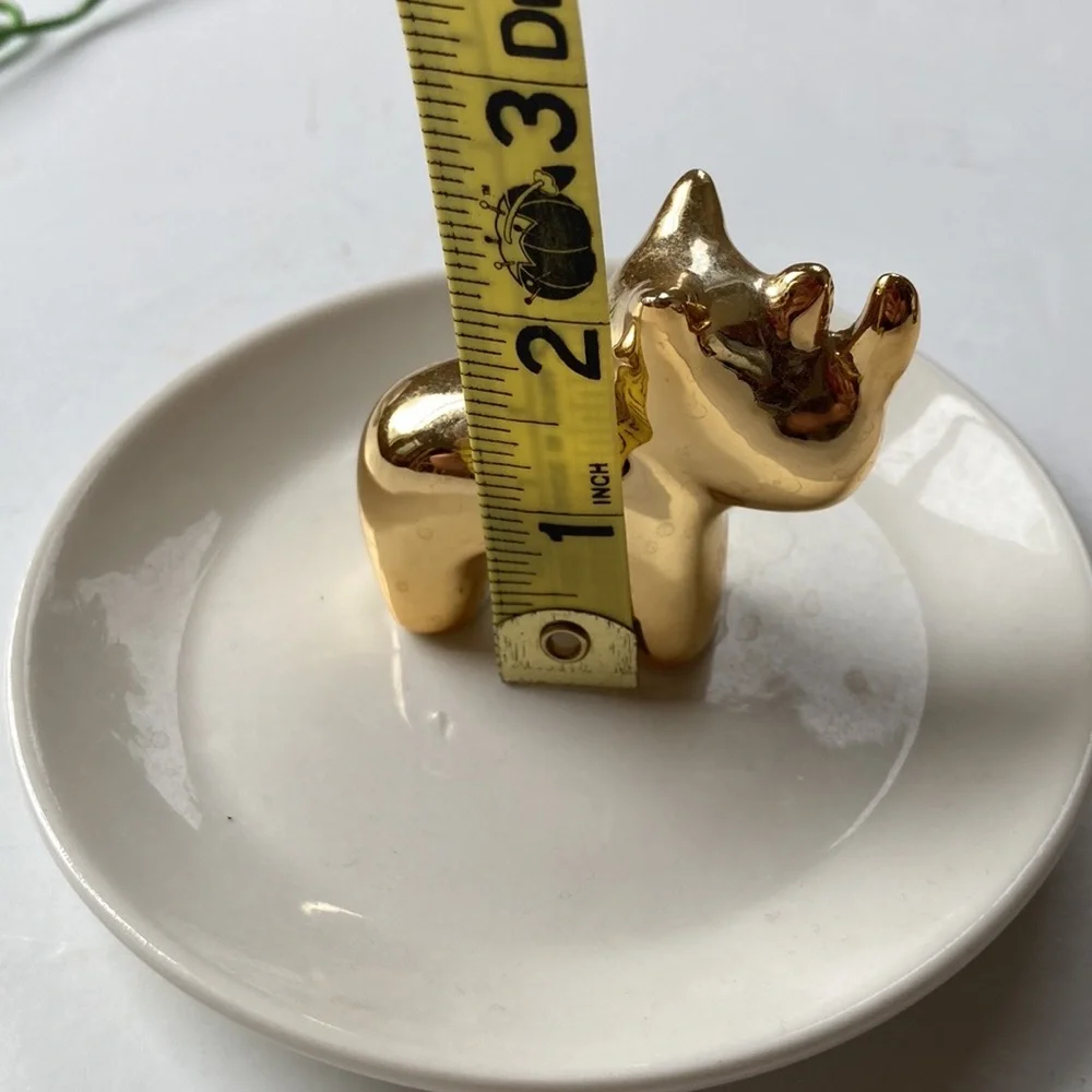 Isaac Jacobs Rhinoceros ceramic plate ring holder trinkets jewelry holder